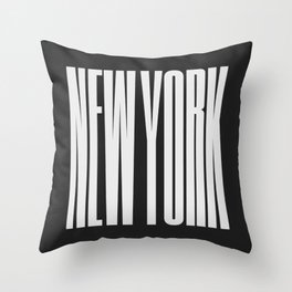 New York: B&W Typography Edition Throw Pillow