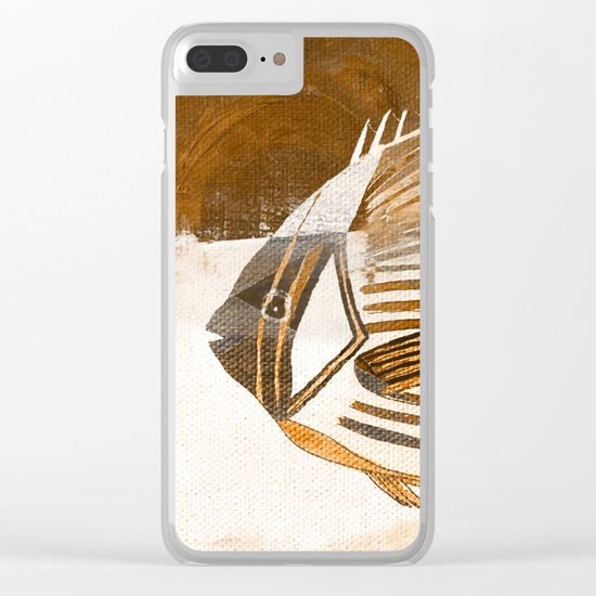 Fish in Coffee Grounds Clear iPhone Case