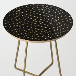 Snowflakes and dots - black and gold Side Table