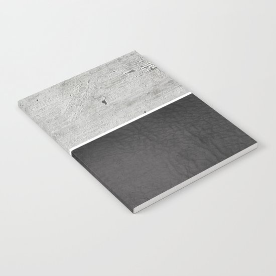 Raw Concrete and Black Leather Notebook