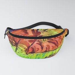 Sleeping Spicy Feline Painting (Ginger Cat) Fanny Pack