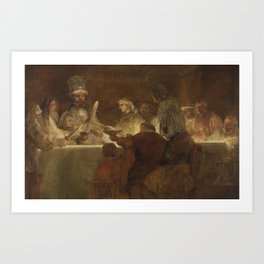 Rembrandt - The Conspiracy of the Batavians under Claudius Civilis Art Print | Conspiracy, Historic, Rembrandt, Sword, Painting, Swear, Oilpainting, Gathering, Roman, Oiloncanvas 
