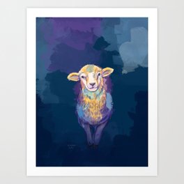 Sheep Portrait - Abstract Animal Painting Art Print