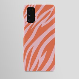 clouds aesthetic print - pink tiger print  Android Case