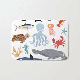 Sea Change: Ocean Animals Bath Mat | Love, Ocean, Painting, Eecummings, Change, Fun, Nursery, Sea, Animal, Happy 