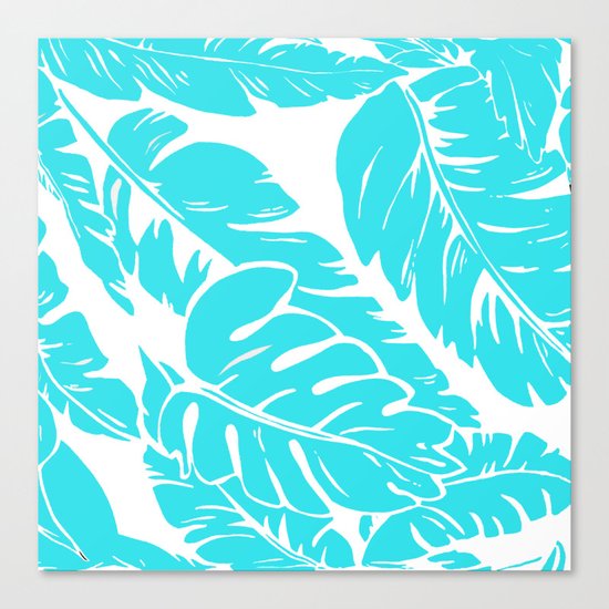 PALM LEAF BLUE Canvas Print