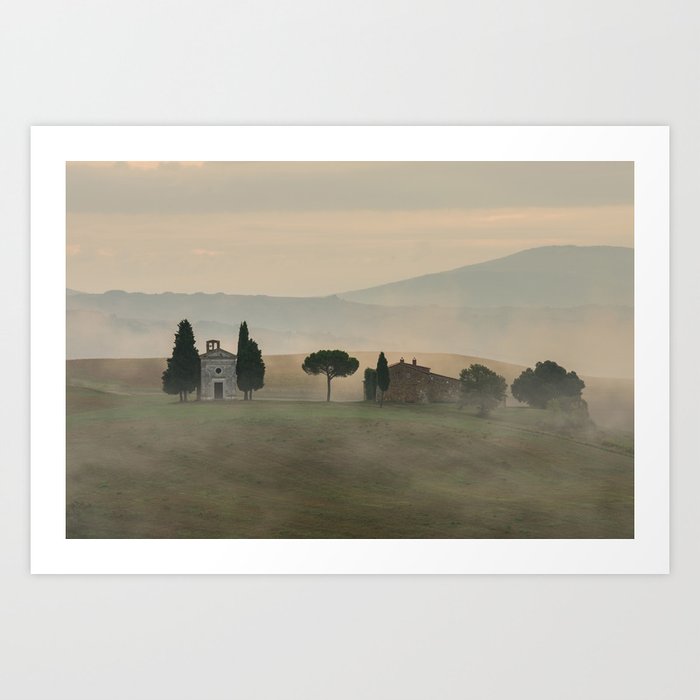 Pastel morning in Toscany Art Print