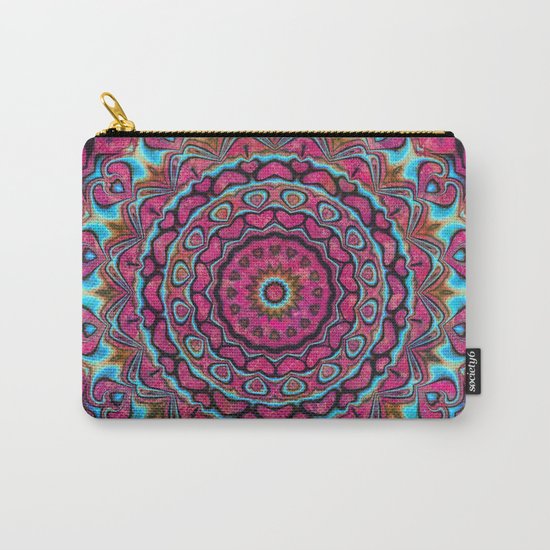 Pink and blue hearts mandala Carry-All Pouch