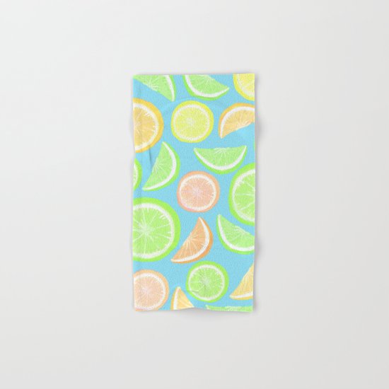 Mixed Citrus - blue Hand & Bath Towel