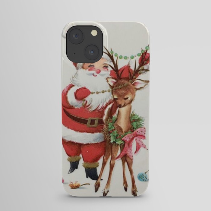 Santa and reindeer iPhone Case