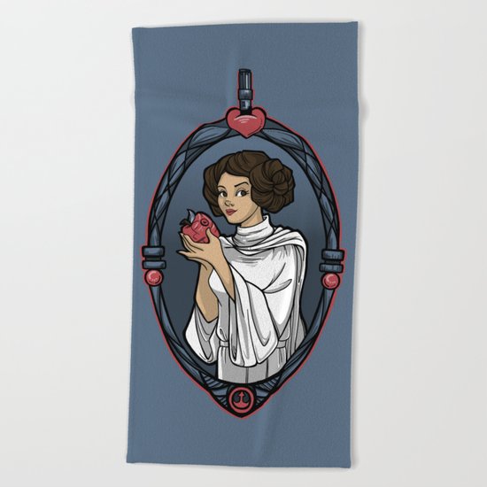 Snow Organa and the Poisoned Death Star Beach Towel