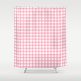 Light Pink Gingham Shower Curtain