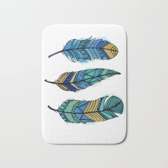 Those Boho Feathers Bath Mat
