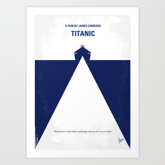 No100 My Titanic minimal movie poster Art Print