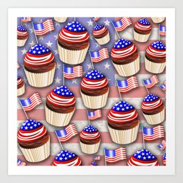 USA Flag Cupcakes Pattern