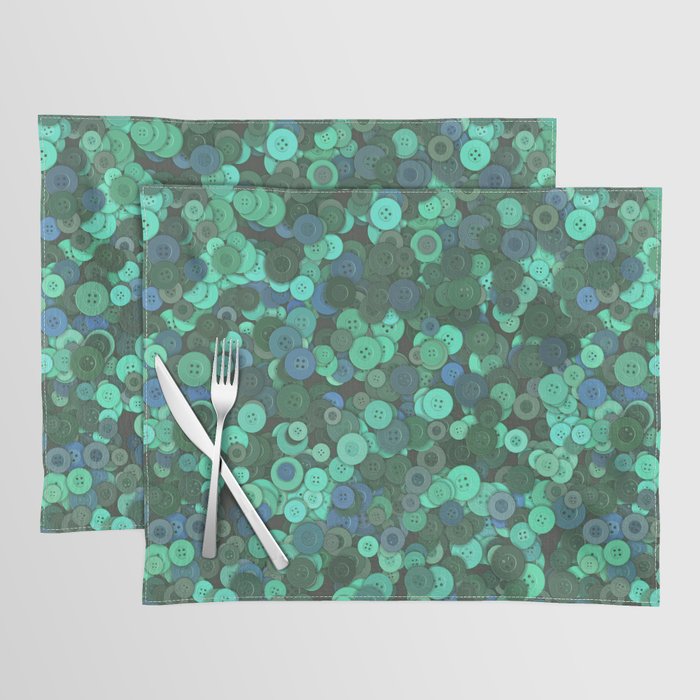 Buttons - Turquoise Aqua  Placemat