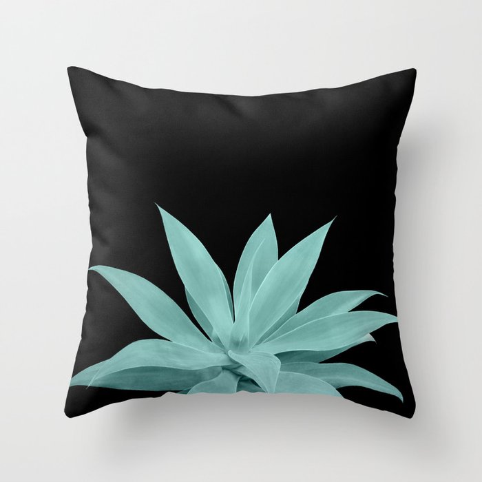 Black Green Agave Vibes #1 #tropical #decor #art #society6 Throw Pillow