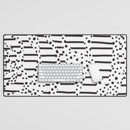 Spots and Stripes 2 - Black and White Desk Mat