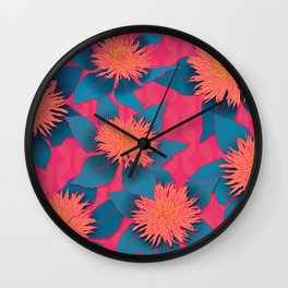 Clematis Flowers  Wall Clock