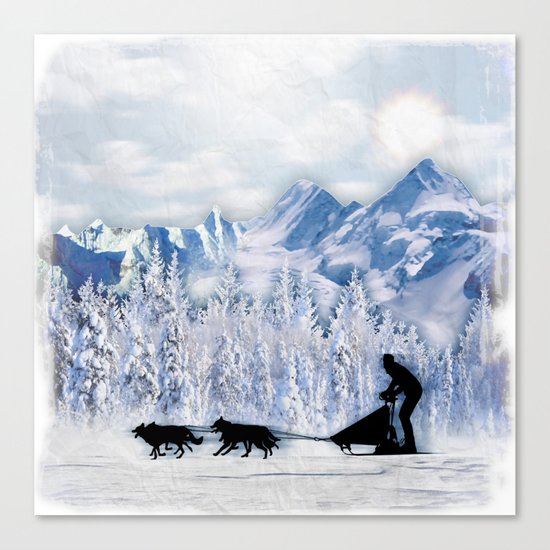 Dogsledding Canvas Print