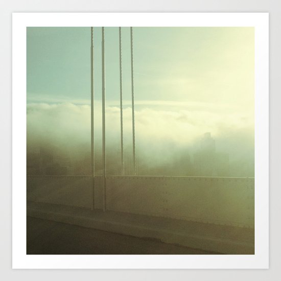 Fog Over San Francisco Bay Bridge Art Print