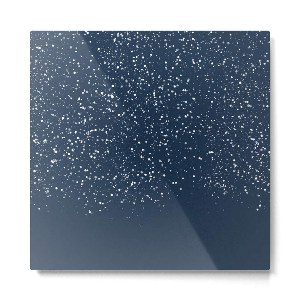 Snowfall in Blue Metal Print by foxgloveandivy