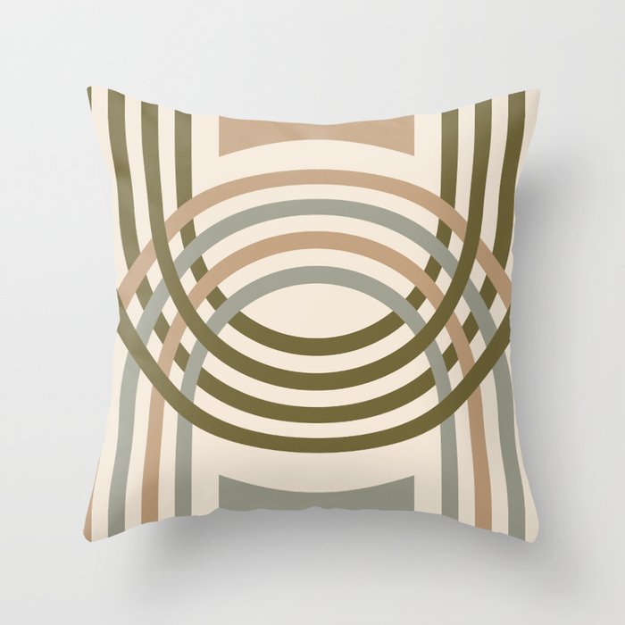 Arch Shapes in Calming Pastels Throw Pillow