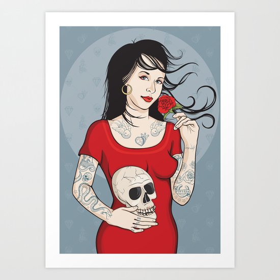 Señora Muerte Art Print