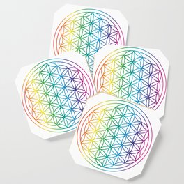 Flower Of Life Rainbow Sacred Geometry Coaster