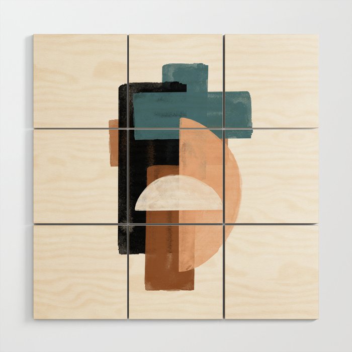 Geometric Composition Wood Wall Art