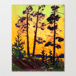 Tom Thomson - Pine Trees at Sunset  - Canada, Canadian Oil Painting - Group of Seven Canvas Print