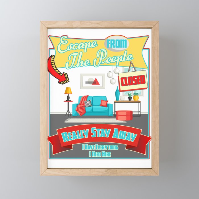 Escape from the People Framed Mini Art Print