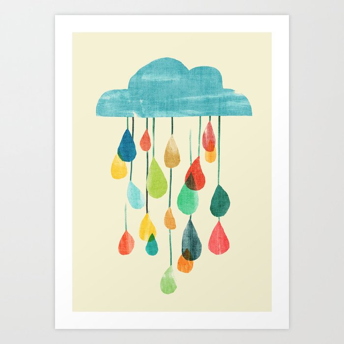 cloudy with a chance of rainbow Art Print