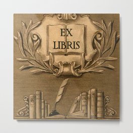 Book Bag - Ex Libris Metal Print | Vintage, Typography, Graphic Design 