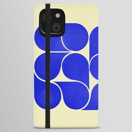 Blue mid-century shapes no8 iPhone Wallet Case