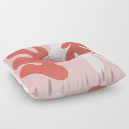 Abstract Matisse Organic Leaves Shapes \\ Muted Red & Blush Pink Floor Pillow