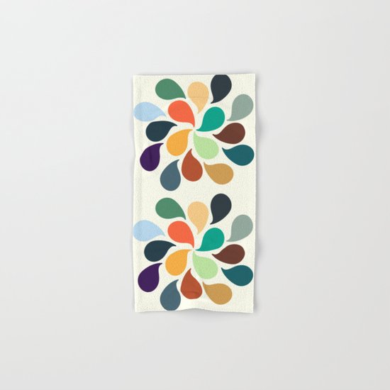 Colorful Water Drops Hand & Bath Towel