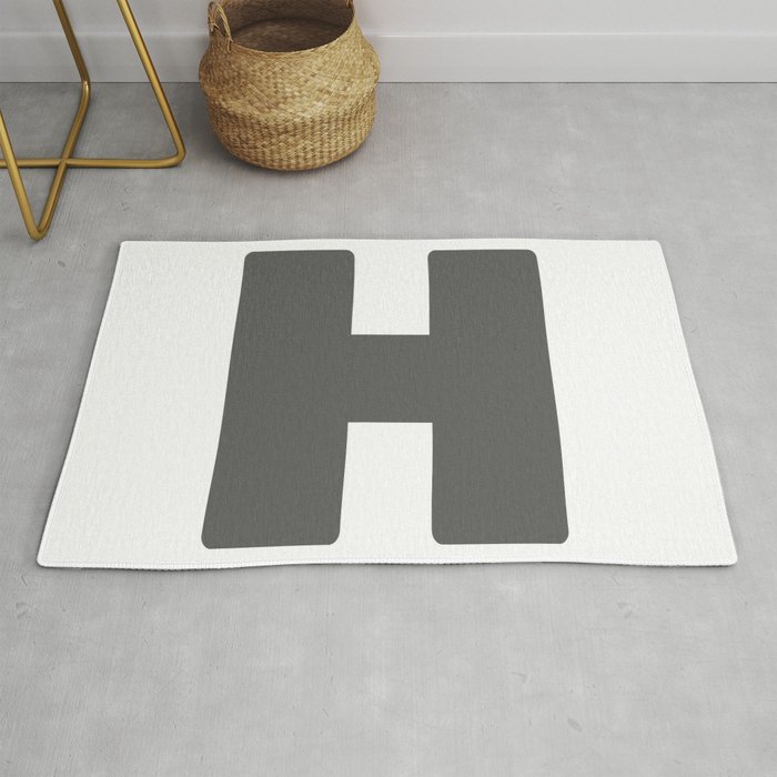 H (Grey & White Letter) Rug