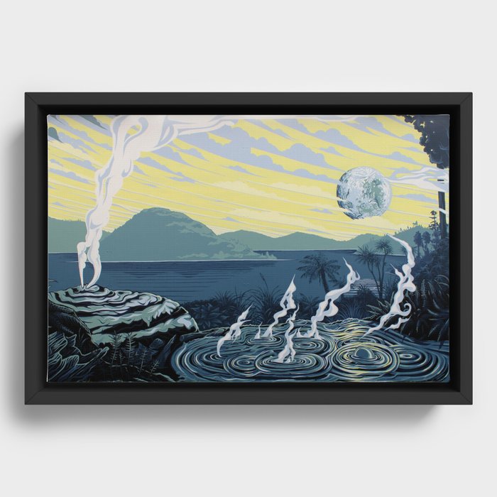 Moonlit Mud (Rotorua, New Zealand) Framed Canvas