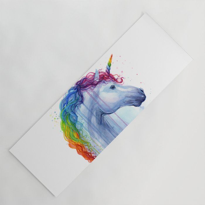 Download Magical Rainbow Unicorn Yoga Mat By Olechka Society6