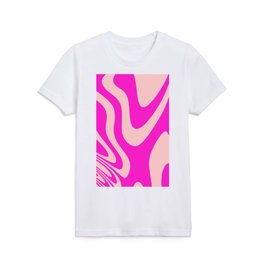 Magenta and Pink Zebra Abstract Marble Pattern Design Kids T Shirt