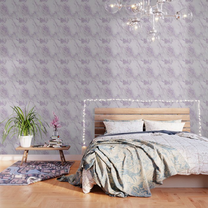 Marble Love Purple Metallic Wallpaper By Naturemagick