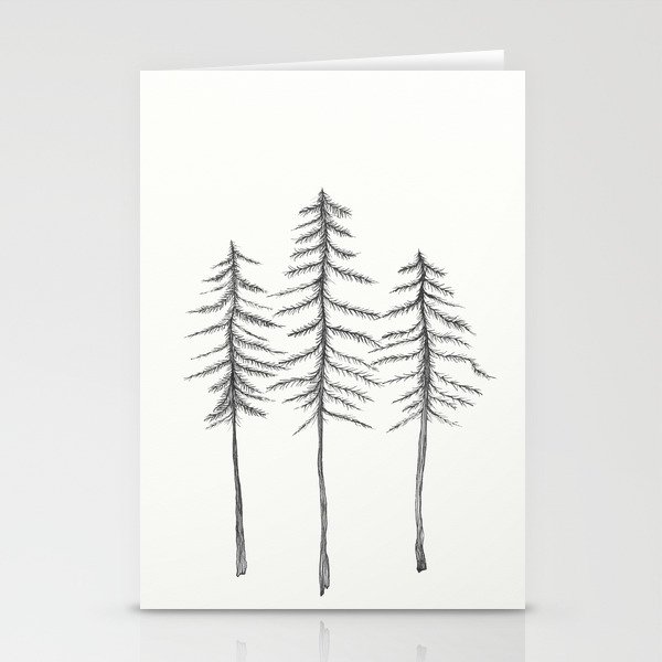 Pine Trees Pen and Ink Illustration Stationery Cards