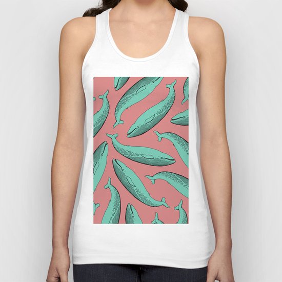 calm whale pattern Unisex Tank Top