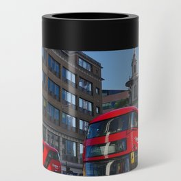 Great Britain Photography - Red Double Decker Buses In Down Town London  Can Cooler