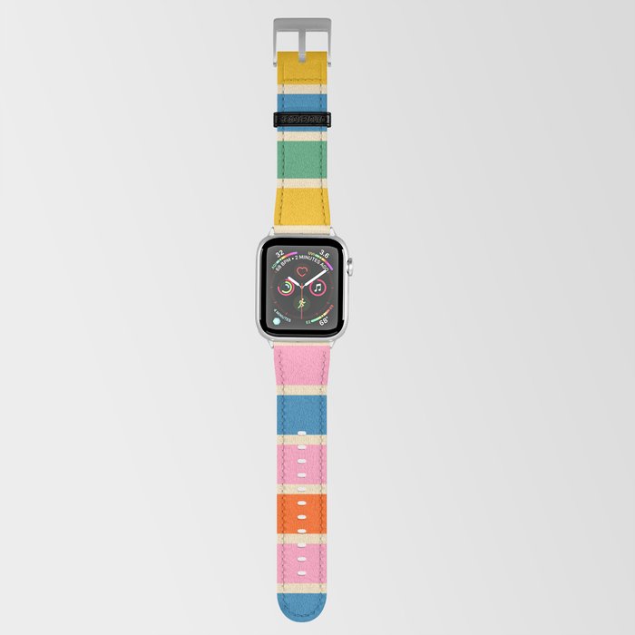 Color Grid Colorful Retro Modern Geometric Pattern in Rainbow Pop Colors Apple Watch Band