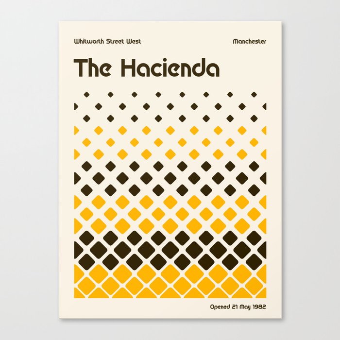 The Hacienda Illustration | Minimalist Art Print | Gig Music Venue Poster Canvas Print