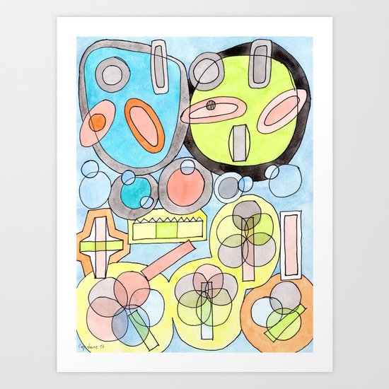 Abstract Star Colony Pattern Art Print