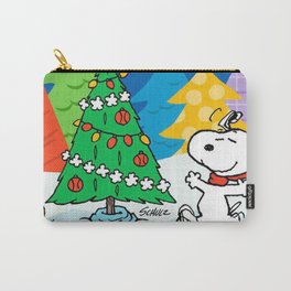 snoopy Christmas Carry-All Pouch | Acrylic, Street Art, Colored Pencil, Graphite, Drawing, Gift, Digital, Chalk Charcoal, Christmas, Pattern 