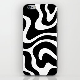 Warped Swirl Marble Pattern (black/white) iPhone Skin